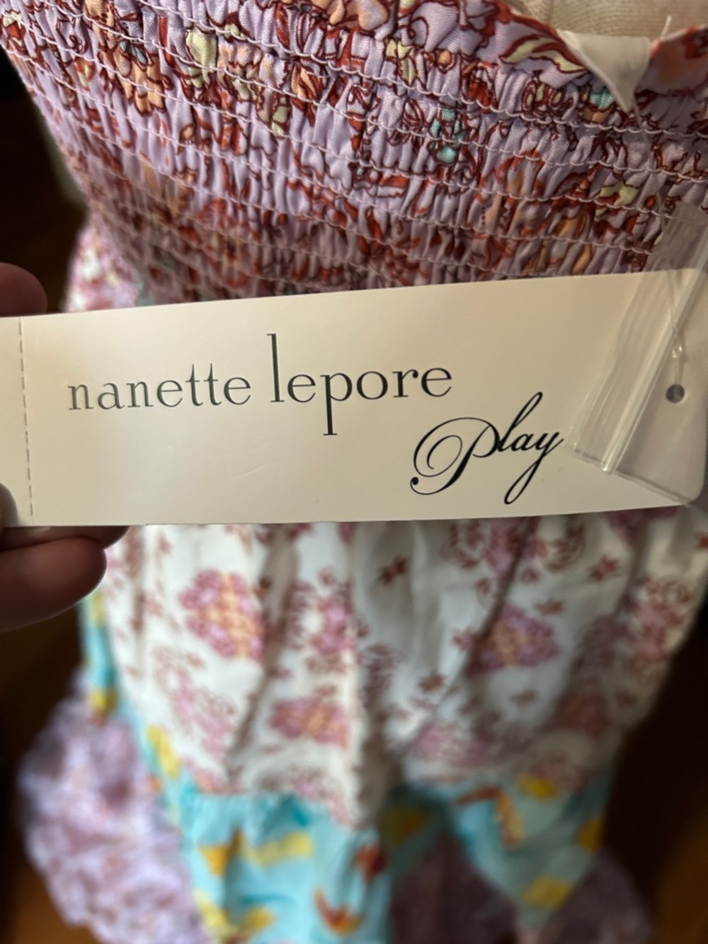 Nanette Lepore Pink & Cream Tiered Floral Maxi Dress size medium nwt - Picture 4 of 6